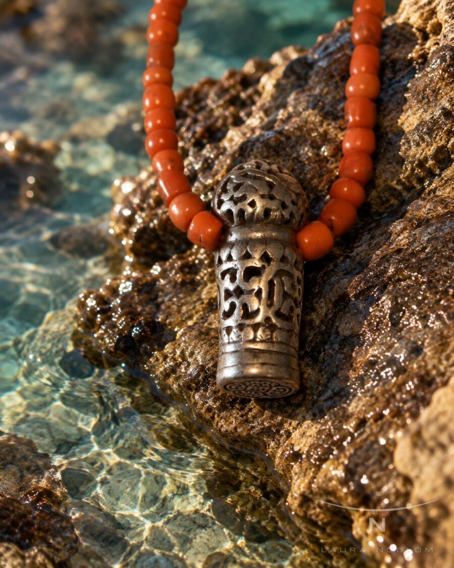 Coral con plata calada (detalle) · en su ambiente