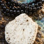 Cuentas negras con coral blanco · en su ambiente